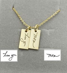 BIRTHSTONE & BIRTH FLOWER NECKLACE This necklace is personalized with actual handwriting you provide us. It is good for Christmas, Valentine's Day, Anniversary, Birthday or Wedding gift. ------------- ITEM DETAILS ---------- 1.M A T E R I A L S GOLD-FILLED (hypoallergenic)    -14K Gold fill is a pressure-bonded layer of gold that has 100 times more gold than plated jewelry. It is durable, won't chip or flake, is tarnish-resistant, and is a great alternative to "karat" gold that is reasonably priced. Looks great and if taken care of should last for many years. HIGH QUALITY 925 STERLING SILVER     -We use 925 Sterling Silver, which requires polishing from time to time from oxidation. You can easily restore silver back to shine with a polishing cloth or use a polishing lotion for that extra s Handwriting Necklace Custom, Fingerprint Necklace, Birth Flower Necklace, Handwriting Necklace, Floral Necklace, Birth Flower, Birth Flowers, Flower Necklace, Name Necklace