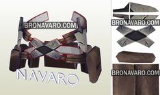 an origami paper model of a man's torso and neck, with the words navaro printed on it