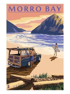 an advertisement for the oregon coast featuring surfers