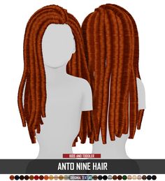 an image of a wig with long, curly hair on it's head and the words