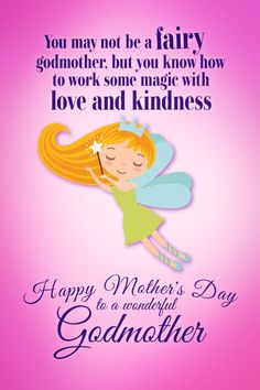 a happy mother's day card with a fairy