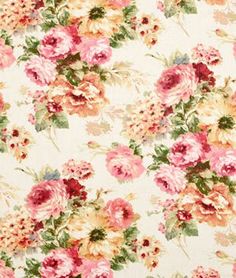 a floral print fabric with pink and yellow flowers