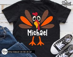 a t - shirt that says michael with a turkey on the front and an image of a