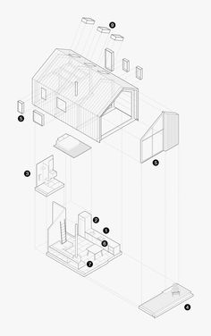 an architectural diagram shows the various parts of a house that are connected to each other