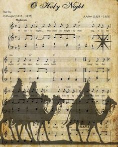 Christmas Carols Songs, Outdoor Christmas Tree Decorations, Christmas Sheet Music, Outdoor Christmas Tree, Music Crafts, O Holy Night, Vintage Sheet Music