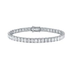 14 Karat Gold Bracelet with 18.14TCW of Lab Grown Emerald Cut Lab Diamonds Tennis Bracelet, Lab Diamonds, Emerald Cut, Diamond White, Lab Grown, Gold Bracelet, Tennis, Emerald, Lab