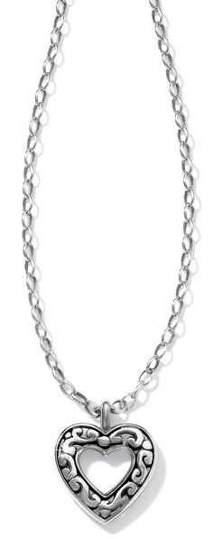 The Contepot Love Necklace - Our popular Contempo Collection motif is fashioned into an open-hearted pendant. #BrightonCollectibles Brighton Jewelry, Love Necklace, Brighton, Anklets, Diamond Necklace, Jewelry Accessories, Platinum, Sapphire