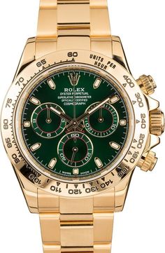 Rolex Daytona Green 116508 Rolex Daytona Two Tone, Rolex Daytona Watch, Rolex Usa, Used Rolex, Rolex Cosmograph Daytona, Green Watch, Used Watches, Expensive Watches, Rolex Men