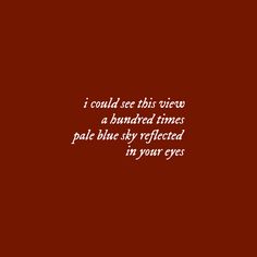 a red background with the words, i could see this surgery at hundred times pale blue sky refectacle in your eyes