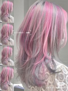 Ombre Hair Designs, Types Of Pink Hair, Hair Dye Ideas Aesthetic, Hair Color Combos, Pale Pink Hair, Pretty Hair Cuts, Haircut And Color