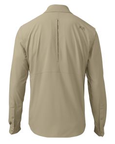 the north face men's apexlite jacket in khaki, back view