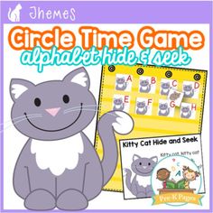 a book with an image of a cat on it and the words circle time game