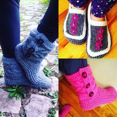 Looking for the perfect Christmas gift? Look no more, these cozy skipper booties are not just the cutest ever but also will keep your feet warm and snuggly 💗 Hand-knitted Round Toe Winter Slippers, Hand Knitted Round Toe Winter Slippers, Hand Knitted Round Toe Slippers For Winter, Cozy Handmade Winter Slippers, Cozy Knitted Booties With Round Toe, Cozy Crochet Slippers For Winter, Winter Crochet Slippers With Round Toe, Handmade Yarn Slippers For Winter, Hand Knitted Yarn Slippers For Winter