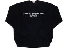 Supreme Comme des Garcons SHIRT Sweater Black Commes Des Garcons, Comme Des Garcons Shirt, Crewneck Design, Shoes Outfit Fashion, Concept Clothing, Tshirt Outfits, Men Fashion Casual Outfits, Streetwear Outfit, Aesthetic Outfits