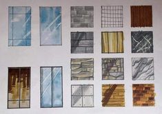 a bunch of different types of windows on a wall