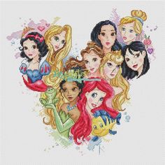 the disney princesses cross stitch pattern