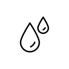 a black and white line drawing of two drops