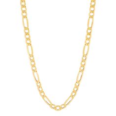 Add a timeless accent to your attire with this 10k gold figaro chain necklace. Add a timeless accent to your attire with this 10k gold figaro chain necklace. Weight: 3.29 grams Metal: 10k gold Chain length: 22 in. Chain width: 4.4 mm Packaging: boxed Finish: polished Chain type: figaro Size: 22". Gender: female. Age Group: adult. Classic Figaro Chain Necklace For Formal Occasions, Classic Formal Figaro Chain Necklace, Classic Gold Figaro Chain Necklace, Classic Formal Jewelry With Figaro Chain, Classic Figaro Chain Necklace, Formal Figaro Chain Link Necklace, Anniversary Necklace With Figaro Chain Link, Classic Tarnish Resistant Chain Necklace For Anniversary, 14k Gold Figaro Chain Necklace For Anniversary