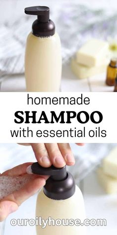 A great way to cut down on toxins in the home is by making your own shampoo. This all-natural shampoo is made with castile soap, essential oils, and jojoba oil. All of which can help restore damaged hair, hydrate your strands, and help to replenish natural oils. Castile Soap Shampoo, Body Wash Recipe, Homemade Essential Oils, Restore Damaged Hair