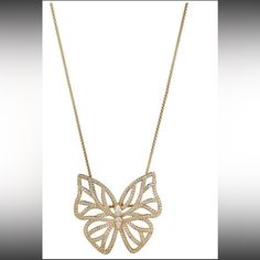 Nadri Flutter Butterfly 18k Gold Plated Short Pendant Necklace. Like New! I Have Matching Nadri Earrings In My Closet. Bundle And Save! Metal: Brass Plating: 18kt Gold Or Rhodium Stones: Cubic Zirconia Chain Length: 18" (457mm) Pendant Dimensions: 33.1mm (1-1/4") Long X 35.2mm(1-3/8") Wide. Nadri Jewelry, Short Pendant Necklace, Chain Lengths, Chain Length, Womens Jewelry Necklace, Cubic Zirconia, 18k Gold, Gold Plate, Jewelry Necklaces