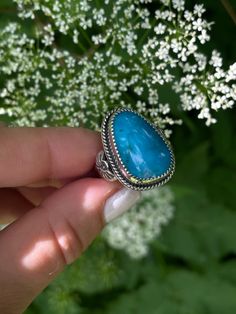 ART BY STEPHANIE G Jewelry Western, Turquoise Statement Ring, Jewelry Statement, Jewelry Sterling Silver, Western Jewelry, Kingman Turquoise, Turquoise Rings, Ring Size 7, Ring Silver