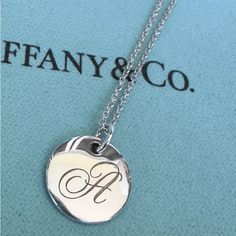 Like New! 100% Authentic Tiffany & Co. Sterling Silver 925 Letter “A” Alphabet Pendant Necklace! 16 Inches (Choker) Comes In Pouch And Box! Feel Free To Ask Guaranteed Authenticity Or Your Money Back Tiffany Initial Necklace, Disc Pendant, Tiffany & Co., Initial Necklace, Womens Jewelry Necklace, Alphabet, Initials, Pouch, 925 Sterling Silver