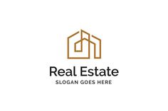 the real estate logo is shown in brown and white, as well as an image of a