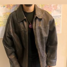 Jcrew Vintage Leather Jacket Perfect For Men In The Winter Size Medium To Large But Fits More Large Guys Leather Jacket, Jcrew Vintage, Men Leather Jacket, Leather Jacket Outfit Men, Dark Brown Leather Jacket, Brown Leather Jacket Men, Winter Jacket Men, Vintage Leather Jacket, Vintage Winter