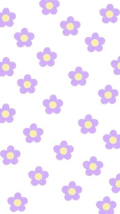 purple flowers on a white background with green centers in the center and bottom half of the image