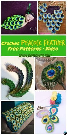 crochet peacock feather free patterns video