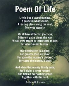 poem of life with trees in the background