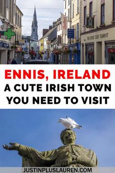 two pictures with the words tennis, ireland and a cute irish town you need to visit