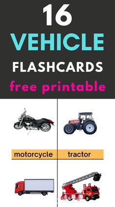 vehicle flashcards free Vehicle Flashcards, Free Printable, Free Printables