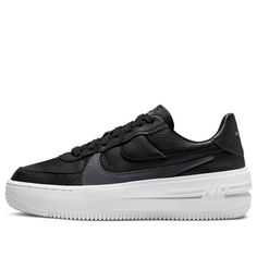 (WMNS) Nike Air Force 1 PLT.AF.ORM 'Black' DJ9946-001 (AF1/SNKR/Skate/Low Top/Women's/Non-Slip/Wear-resistant) Modern Black Sneakers With Embossed Logo, Modern Black Nike Air Force 1 For Sports, Black Modern Nike Air Force 1 For Sports, Modern Black Nike Air Force 1 For Streetwear, Black Nike Air Force 1 Urban Style, Black Synthetic Nike Air Force 1 Urban Style, Nike Air Force 1, Top Women, Air Force 1