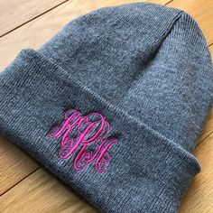 Please provide all of the following information when checking out- 1. Name or monogram you would like, in the order it will read on the beanie (Standard monogram order is first initial, last initial, middle initial) 2. Color of beanie 3. Font or monogram style 4. Thread color - Many, many colors to choose from. Let me know what color you want and I will match it to the best of my ability Let me know if you have any questions or a special request! Letter Print Beanie Hat One Size Fits Most, Winter Cotton Hat With Letter Embroidery, Letter Print Beanie Hat, One Size Fits Most Letter Print Beanie, Beanie With Embroidered Logo, Embroidered Logo Beanie One Size Fits Most, Adjustable Beanie With Embroidered Logo, One Size Fits Most Beanie With Embroidered Logo, Casual Winter Hats With Letter Embroidery