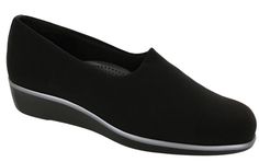 Bliss is your ultra no fuss slip-on. A stretch fabric upper flexes with the shape of your foot. A lightweight wedge sole keeps you light on your feet while TRIPAD® Technology offers support and comfort throughout the day.
Heel Height: 1.50". This item features a removable footbed. Sas Shoes, Custom Made Shoes, Long Slip, Wide Heels, Shoe Tree, Black Wedges, Sandals For Sale, Shoe Care, Casual Shoes Women