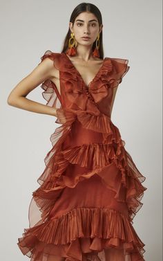 Paula Mendoza, Organza Gown, Organza Gowns, Red Dress Long, Johanna Ortiz, Silk Organza, Paco Rabanne, Designer Dress, Fancy Dresses