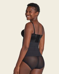 This incredible waist cincher made with our super comfy compression SkinFuse® fabric features flexible boning on the sides and back for extra support. It's functional and discrete! You can wear it all day, every day, since it has no noticeable seams, making it invisible under clothes. We guarantee the highest quality and comfort from this piece because you deserve the best. You can wear it daily to improve your posture, during workouts at the gym, after surgery, or postpartum. Workout Shapewear With Medium Bust Support, Nylon Underbust Shaping Shapewear, Underbust Nylon Corset With Built-in Bra, High Stretch Underbust Shapewear With Built-in Bra, Nylon Shapewear With Built-in Bra For Workout, Black Shaping Corset With Medium Bust Support, Full Coverage Shaping Corset With Built-in Bra, Workout Shapewear With Built-in Bra In Nylon, Workout Shapewear With Built-in Bra