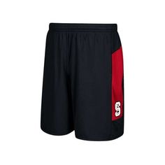 a black and red shorts with the number 32 on it's side, sitting in front of a white background