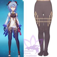 Stretch Thigh High Legwear For Cosplay, Thigh High Stretch Legwear For Cosplay, Fitted Thigh-high Cosplay Leggings, Fitted Thigh High Leggings For Cosplay, Thigh High Fitted Leggings For Cosplay, Genshin Impact Clothes, Genshin Cosplay, Cosplay Clothes, Clothes Casual