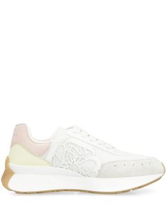 white banana yellow light pink mesh detailing panelled design front lace-up fastening rubber sole We've partnered with Good On You — an independent agency that rates how brands perform in relation to their impact on the planet, people and animals, with a multi-criteria rating simplified to a five points scale. In order to be awarded our conscious label, larger brands need to score a minimum of four out of five ('Good'), while smaller brands must score at least three out of five ('It's A Start'). This item comes from a brand rated three out of five ('It's A Start') by Good on You at the time it was added on FARFETCH. Please note, this is a brand-level rating and does not guarantee that this product is made with conscious materials. Learn more about what makes a product Conscious on our Cons Spring White Running Shoes With Perforated Toe Box, White Mesh Sneakers With Perforated Toe Box, Cream Mesh Sneakers With Perforations, Cream Mesh Sneakers With Laces, White Custom Sneakers With Translucent Outsole In Mesh, Custom White Mesh Sneakers With Translucent Outsole, White Mesh Sneakers With Contrast Sole, White Mesh Running Shoes With Contrast Sole, White Custom Sneakers With Rubber Waffle Outsoles