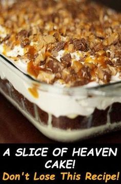 Slice Of Heaven Cake, Heaven Cake Recipe, Heaven Cake, Food Chocolate, Slice Of Heaven, German Chocolate Cake