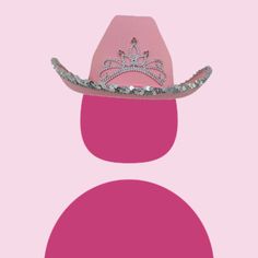 a pink hat with a tiara on it