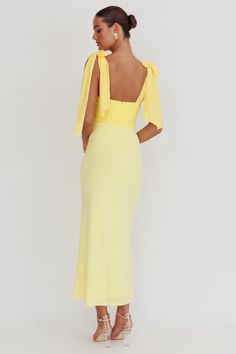 Shop the Starry Eyed Mesh Waist Maxi Dress Lemon | Selfie Leslie Selfie Leslie, Yellow Bridesmaids, Starry Eyed, Veil Hairstyles, Eve Dresses, Iron Material, Date Night Dresses, Signature Jewelry, Mini Dress Casual