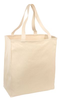 a large canvas bag with handles and straps on the front, in natural color is shown