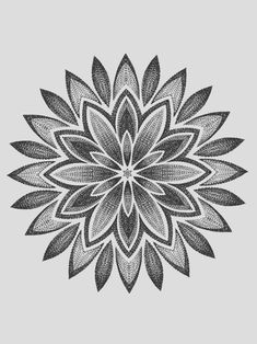 a black and white drawing of a flower