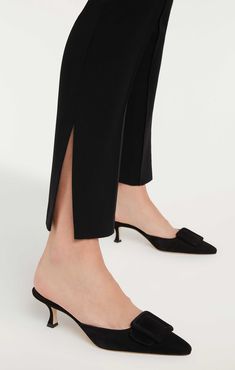 Flaunt a slim and stylish silhouette in the Brianne Pant, constructed in our Drapey Crepe fabric. Lightweight and versatile, this piece of workwear offers pintuck detail and side slits for an edgy twist. Details Hidden zipper on sideFabric: Drapey CrepeAnkle lengthSide slit detail High rise Content and Care 69% Triacetate 31% PolyesterDry Clean OnlyImported Measurements 31in/78.74cm, inseamMeasurements from size 4 Dyes from some clothing, such as those used on denim jeans, might migrate to light Cinq A Sept, Denim Chic, High Hips, Black B, Parisian Chic, Crepe Fabric, Pin Tucks, Ladies Boutique, Hidden Zipper