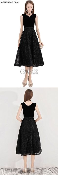 10% off now|Free shipping world-wide. Retro Black Lace Tea Length Party Dress Vneck Sleeveless at GemGrace. Click to learn our pro custom-made service for wedding dress, formal dress. View #BridalPartyDresses for more ideas. V-neck Lace Sleeveless Dress For Parties, Black Sleeveless Lace Dress For Formal Occasions, Black V-neck Lace Dress For Parties, Cheap Homecoming Dresses, Homecoming Dresses Long, For Wedding Dress, Dresses Cheap, Bridal Party Dresses, Formal Party Dress