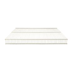 a white metal shelf on a white background