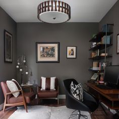 a living room filled with furniture and decor